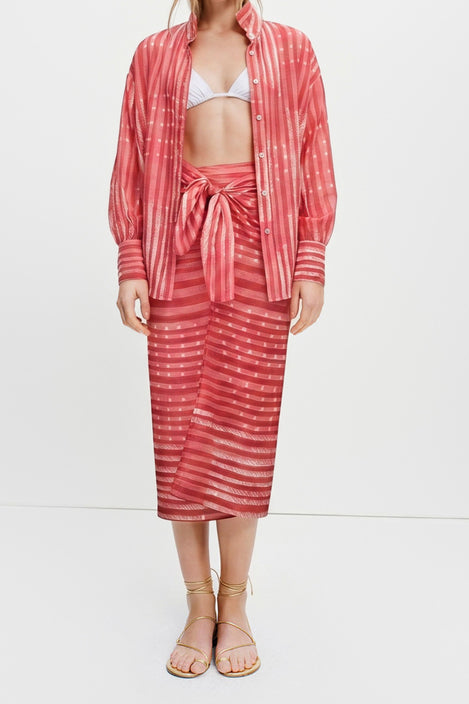 The Sarong (Pink Nigella Print)