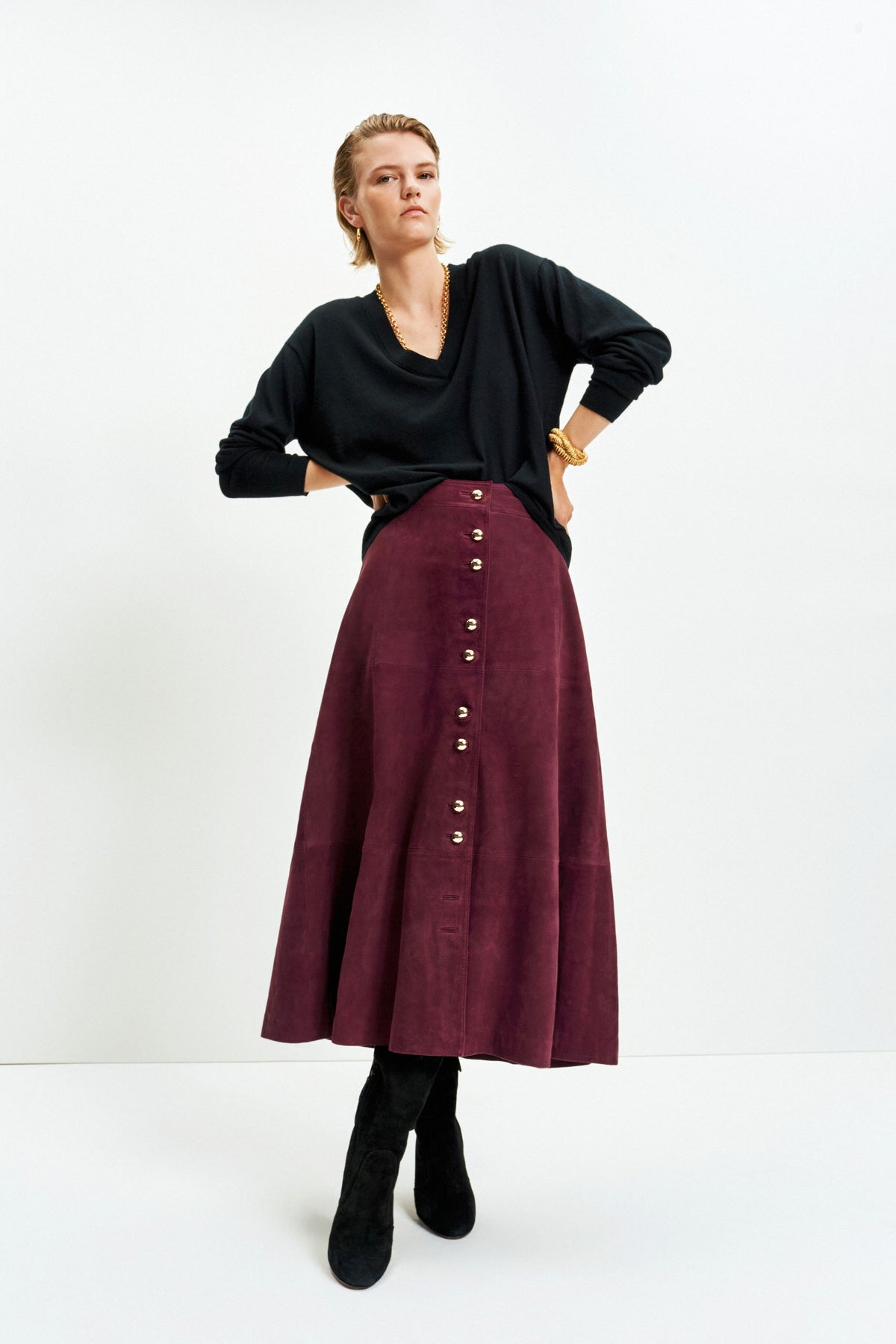 Deep V Sweater (Black)