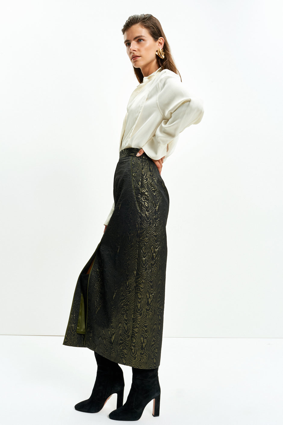 After Five Skirt (Green Moire)