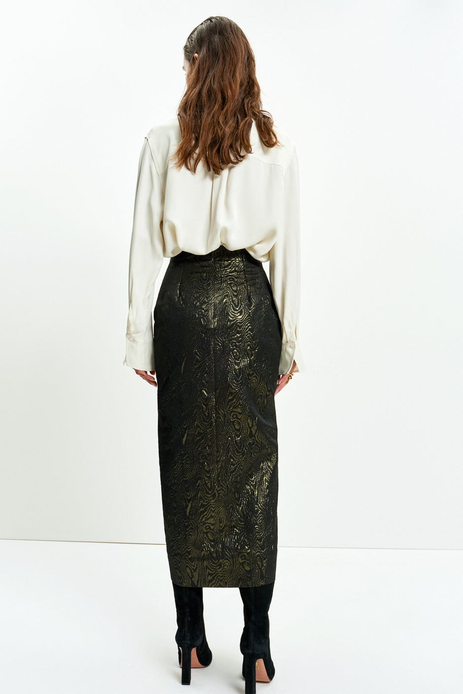 After Five Skirt (Green Moire)