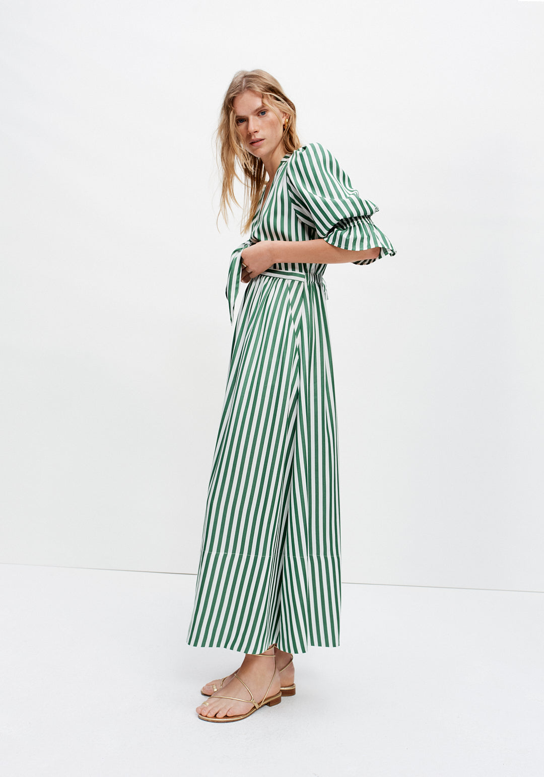 Bunny Dress (Green Stripe)