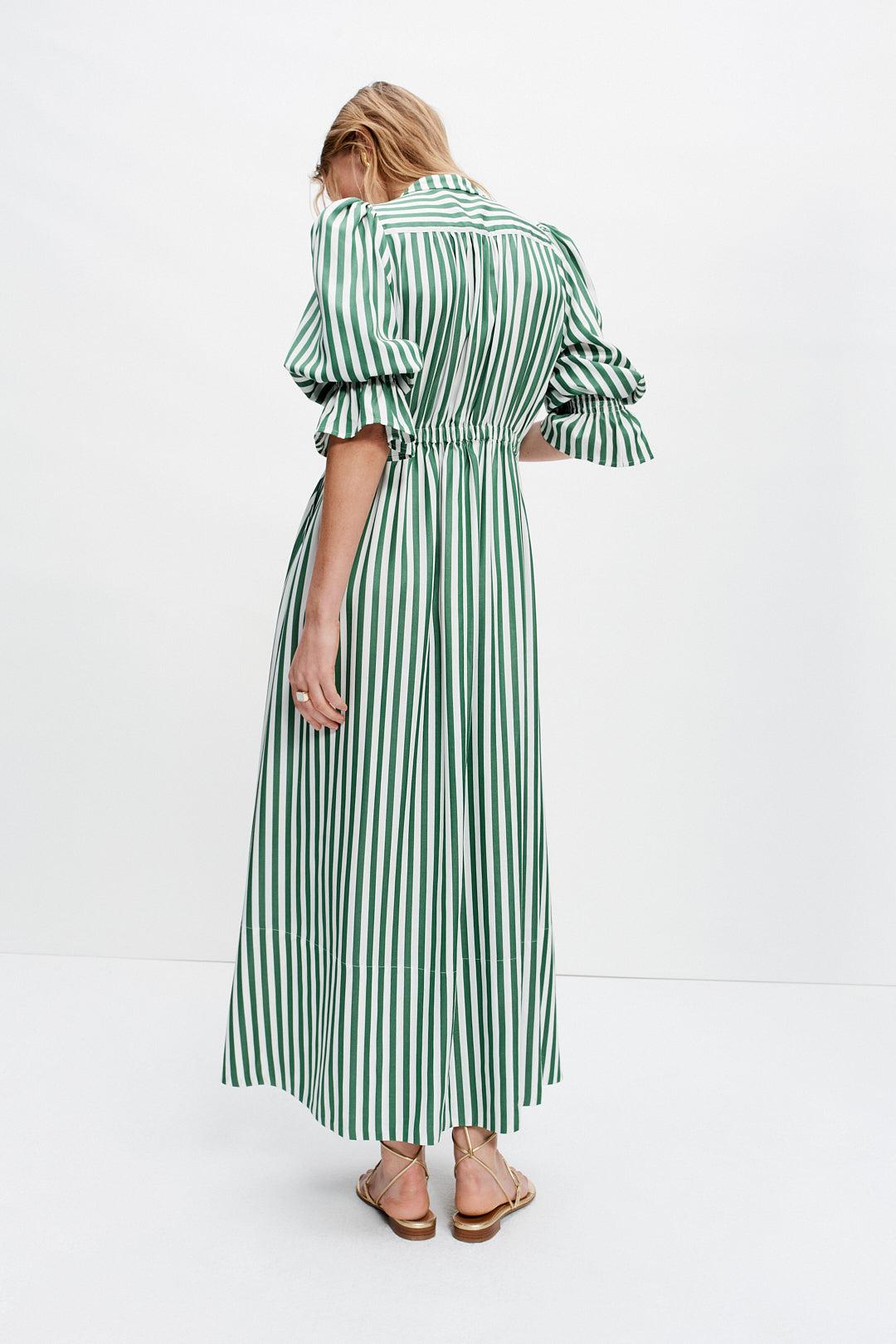 Bunny Dress (Green Stripe)