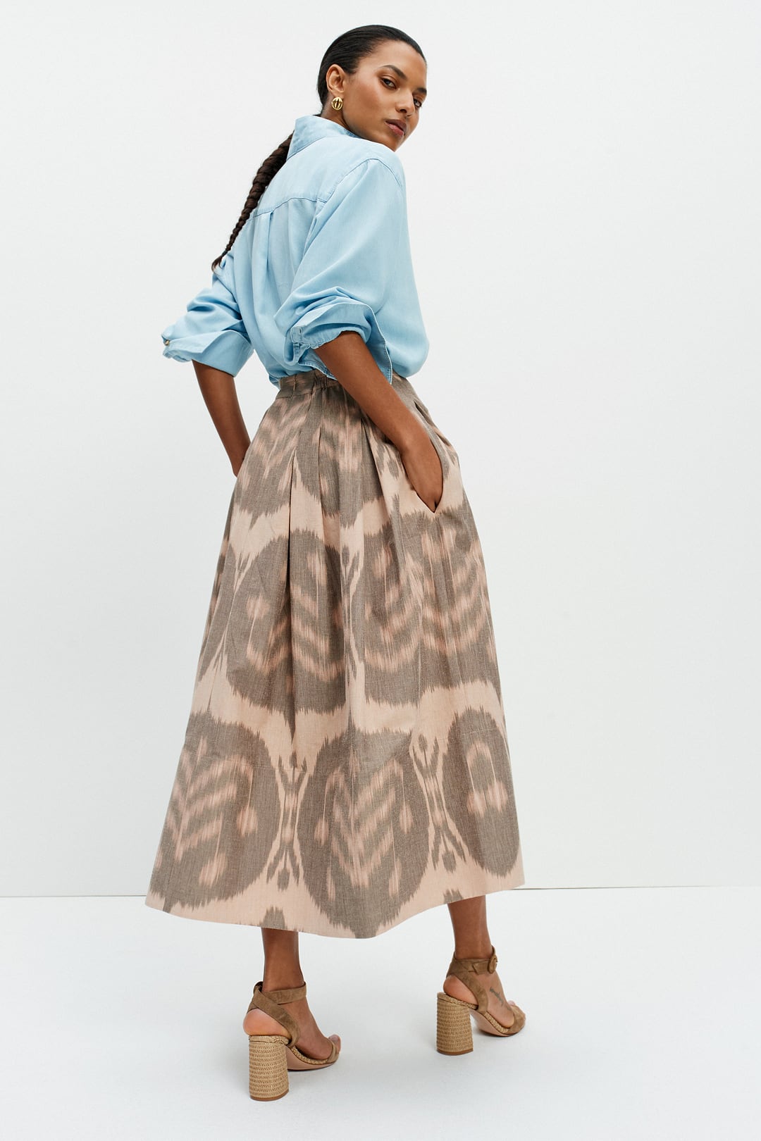 Friday Skirt (Pink Ikat)