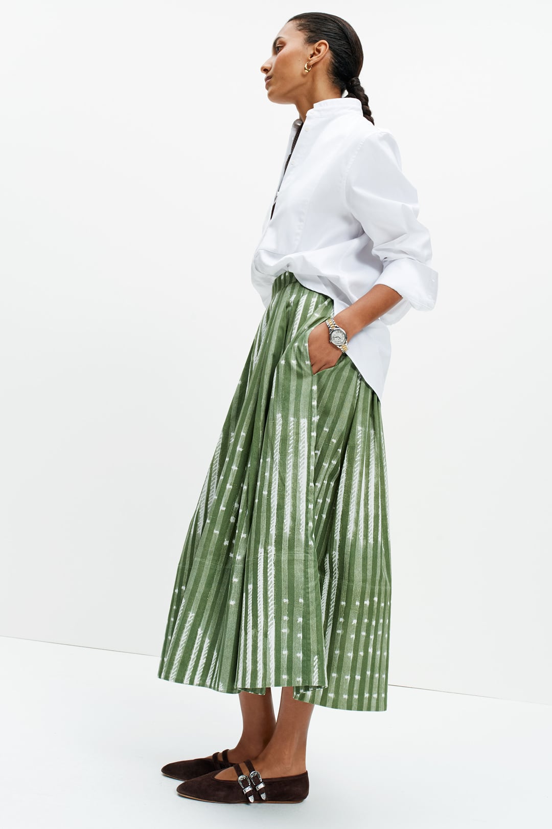Friday Skirt (Sage Nigella Print)