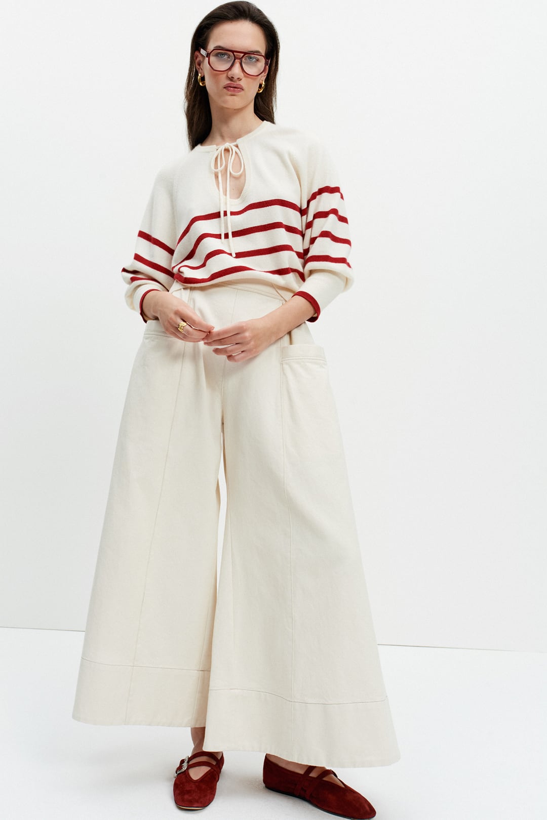 The Keyhole Sweater (Red Stripe)