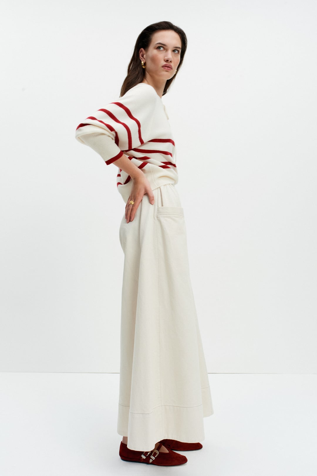 The Keyhole Sweater (Red Stripe)