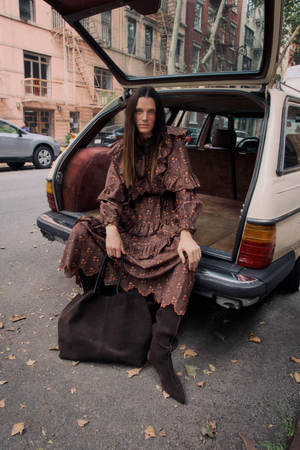 Copain Skirt (Cocoa Fern Print)
