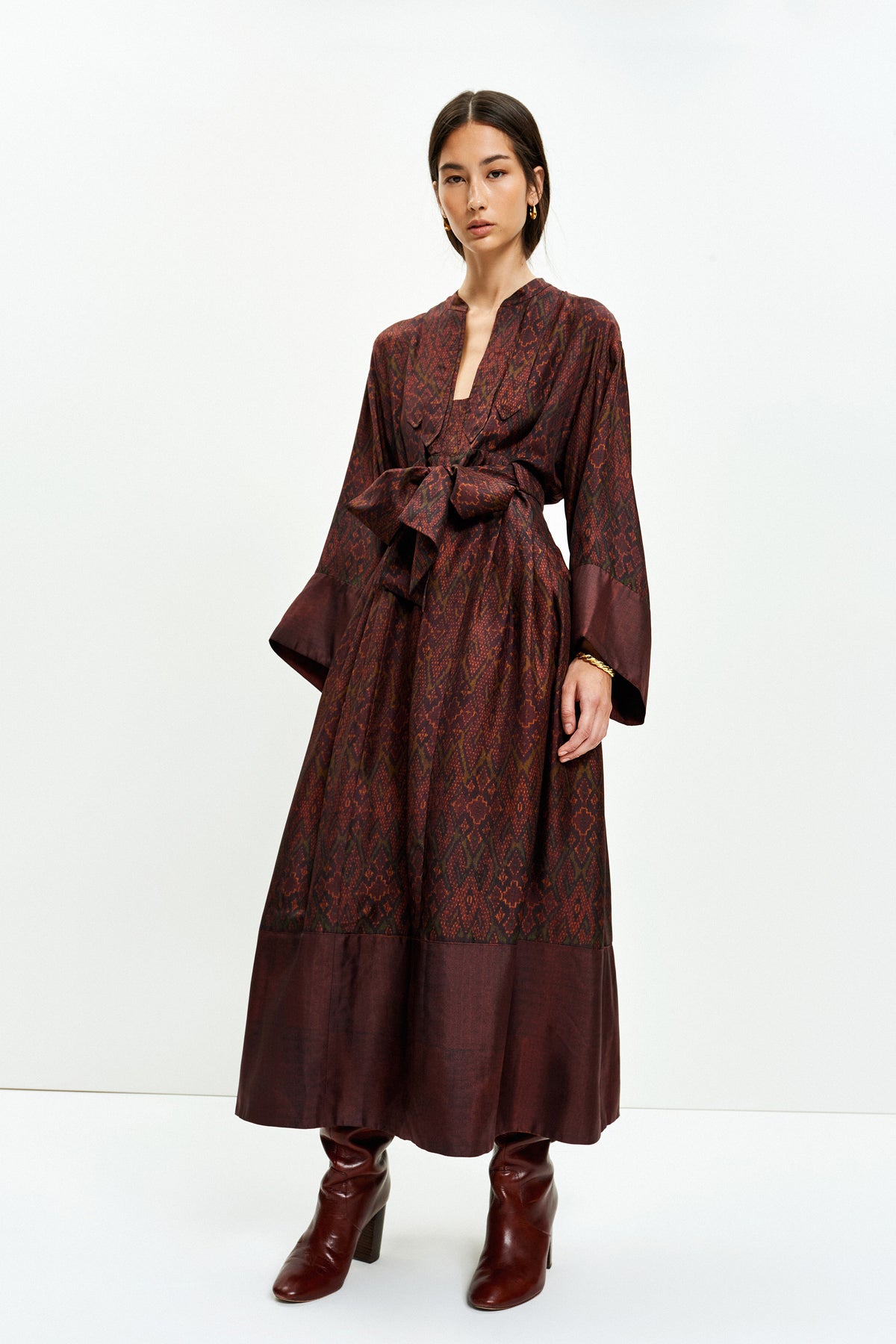 Paloma Dress (Merlot Ikat)