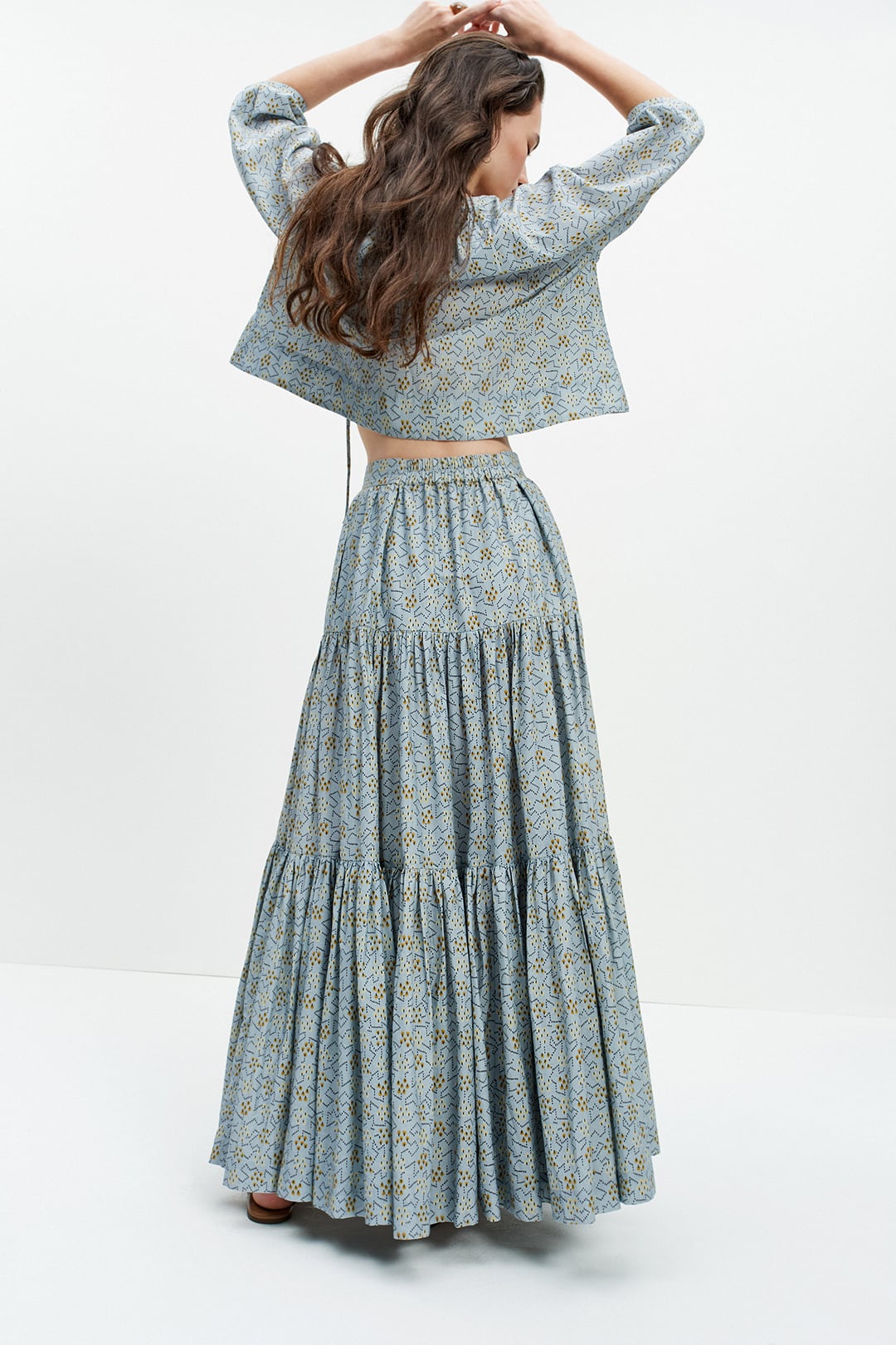 Peasant Skirt (Blue Bodhi Print)