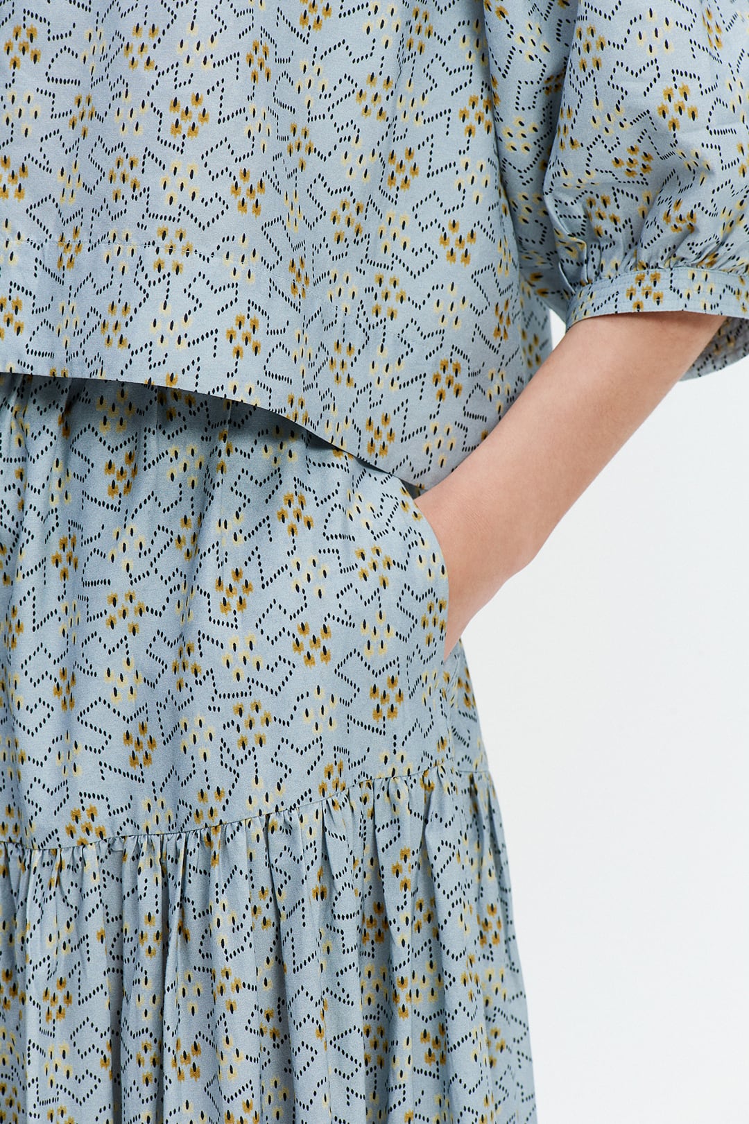 Peasant Skirt (Blue Bodhi Print)