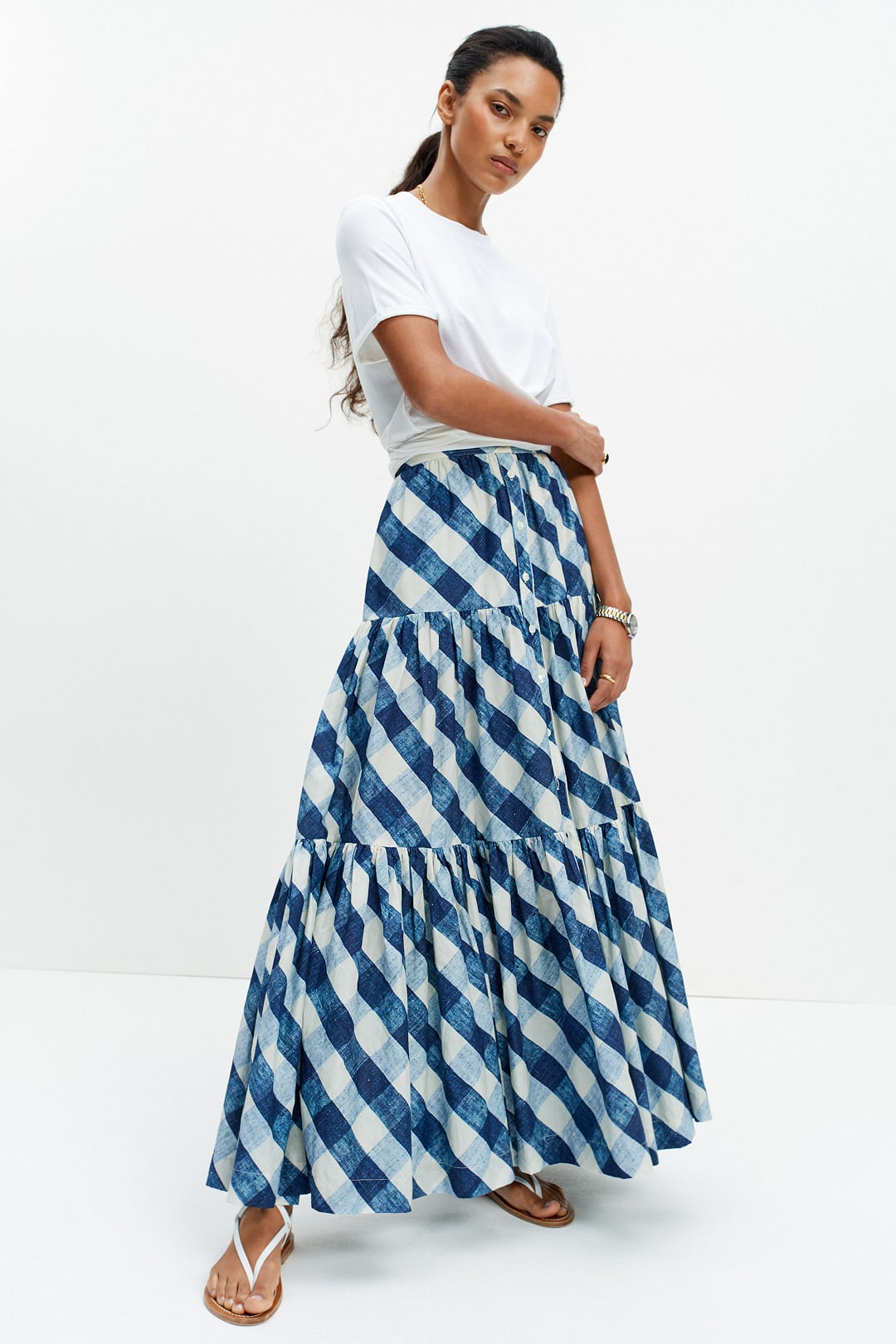 Peasant Skirt (Giant Blue Gingham)