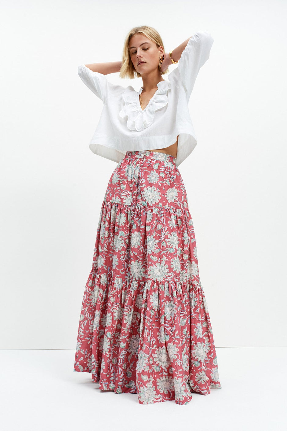 Peasant Skirt (Camille Floral Print)