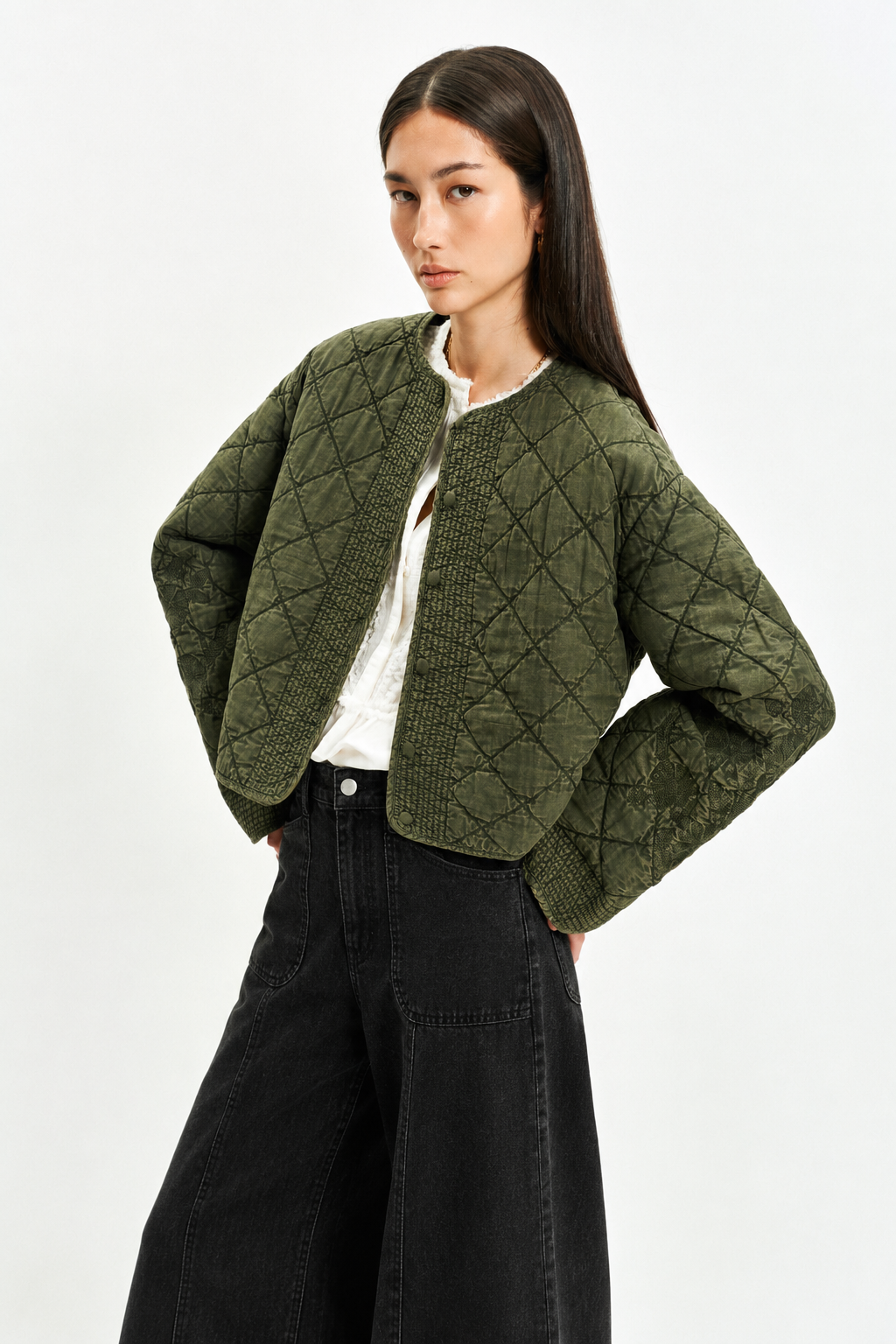 Quilted Jacket (Moss Green)