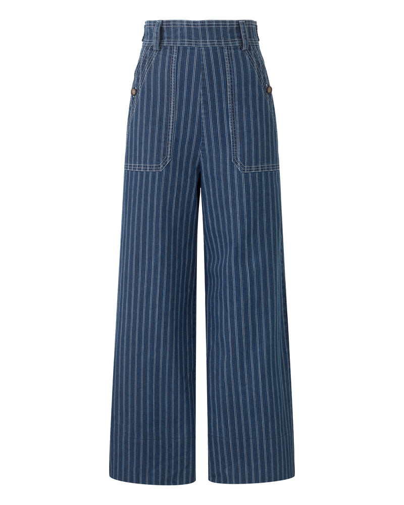 Wiggy Kit | The Jean (Striped) | Product image of  striped blue jeans