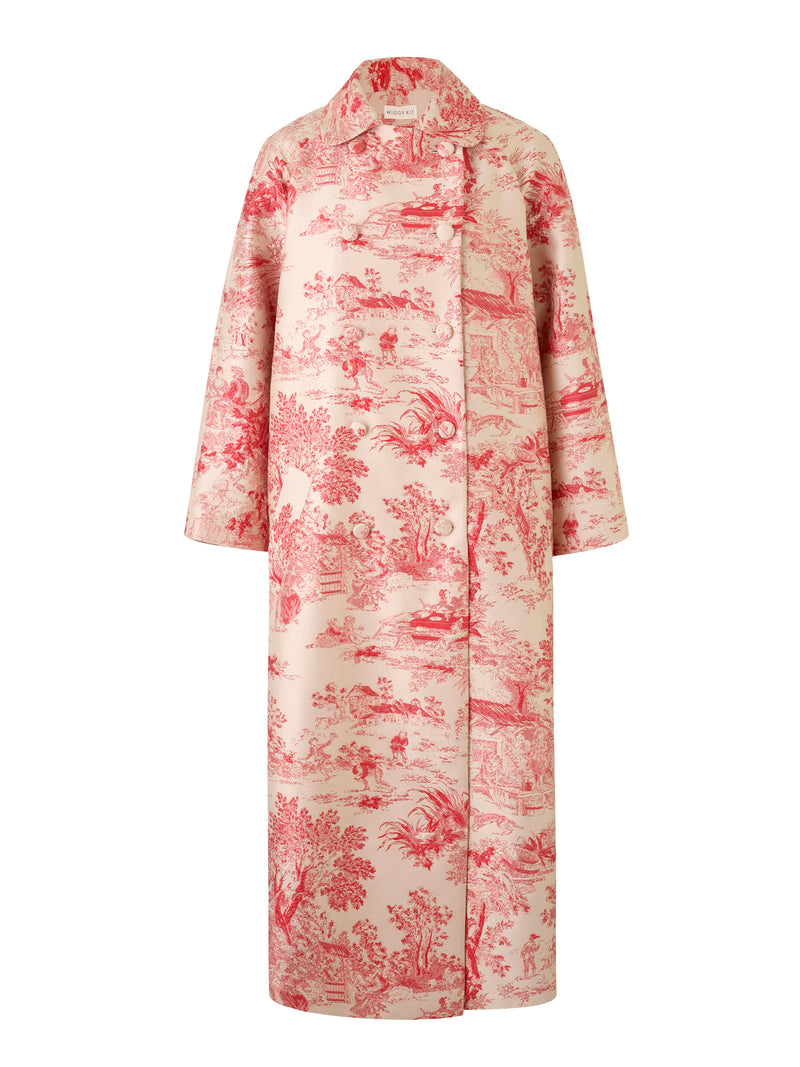 Wiggy Kit | The Opera Coat | Product image of occasion coat in white and red pattern