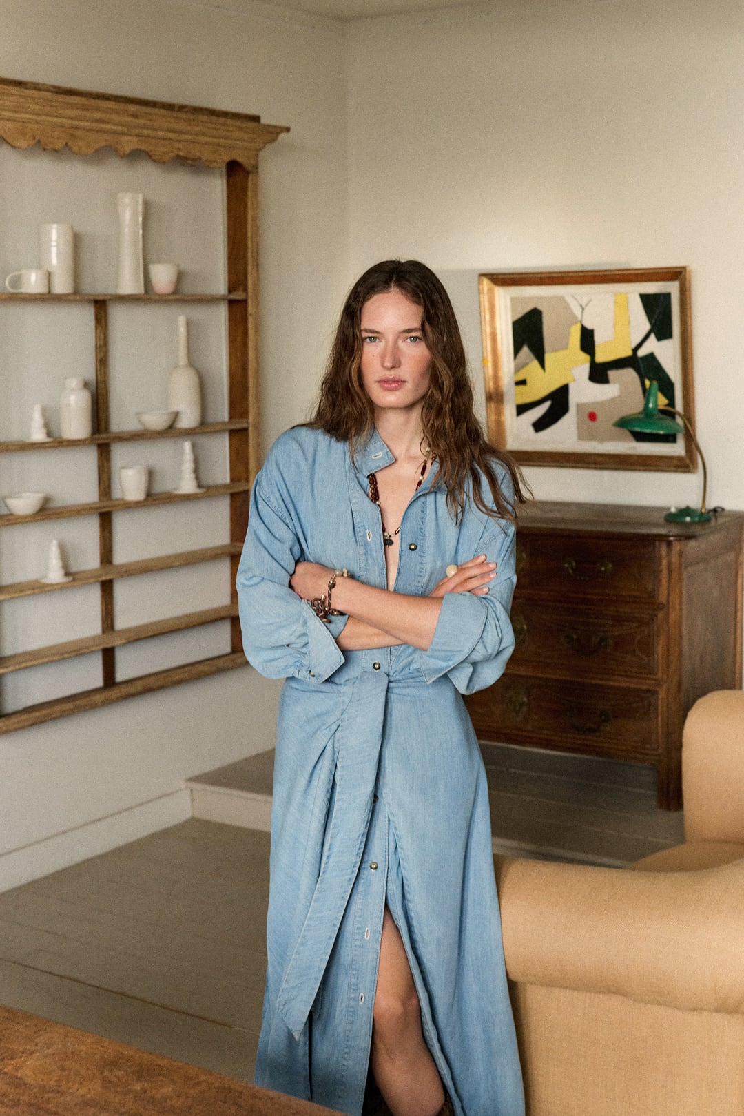 Sarong Shirt Dress (Blue Denim)