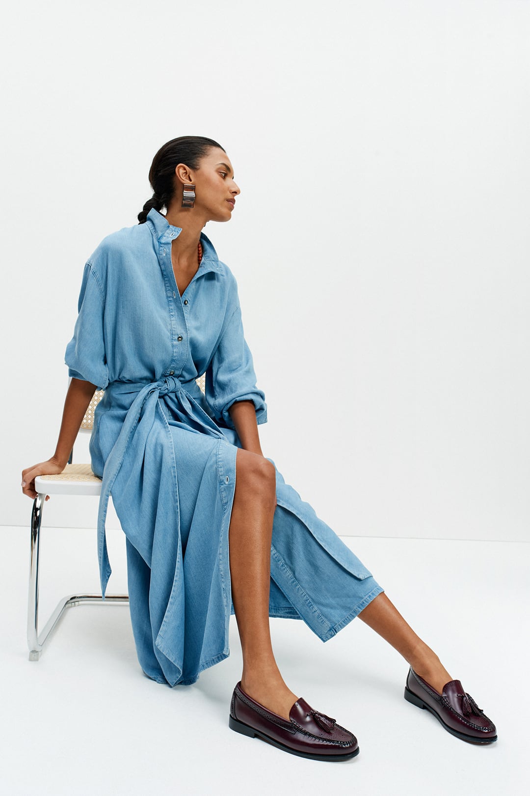 Sarong Shirt Dress (Blue Denim)