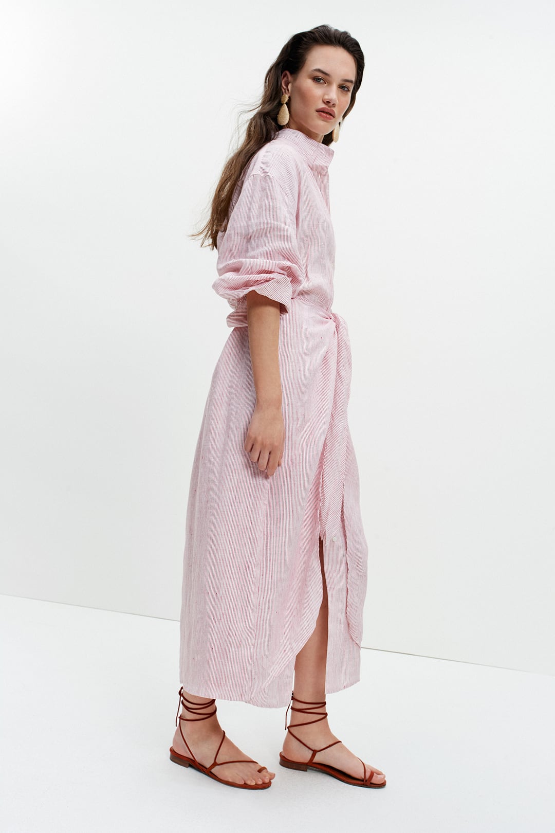 Sarong Shirt Dress (Red Stripe)