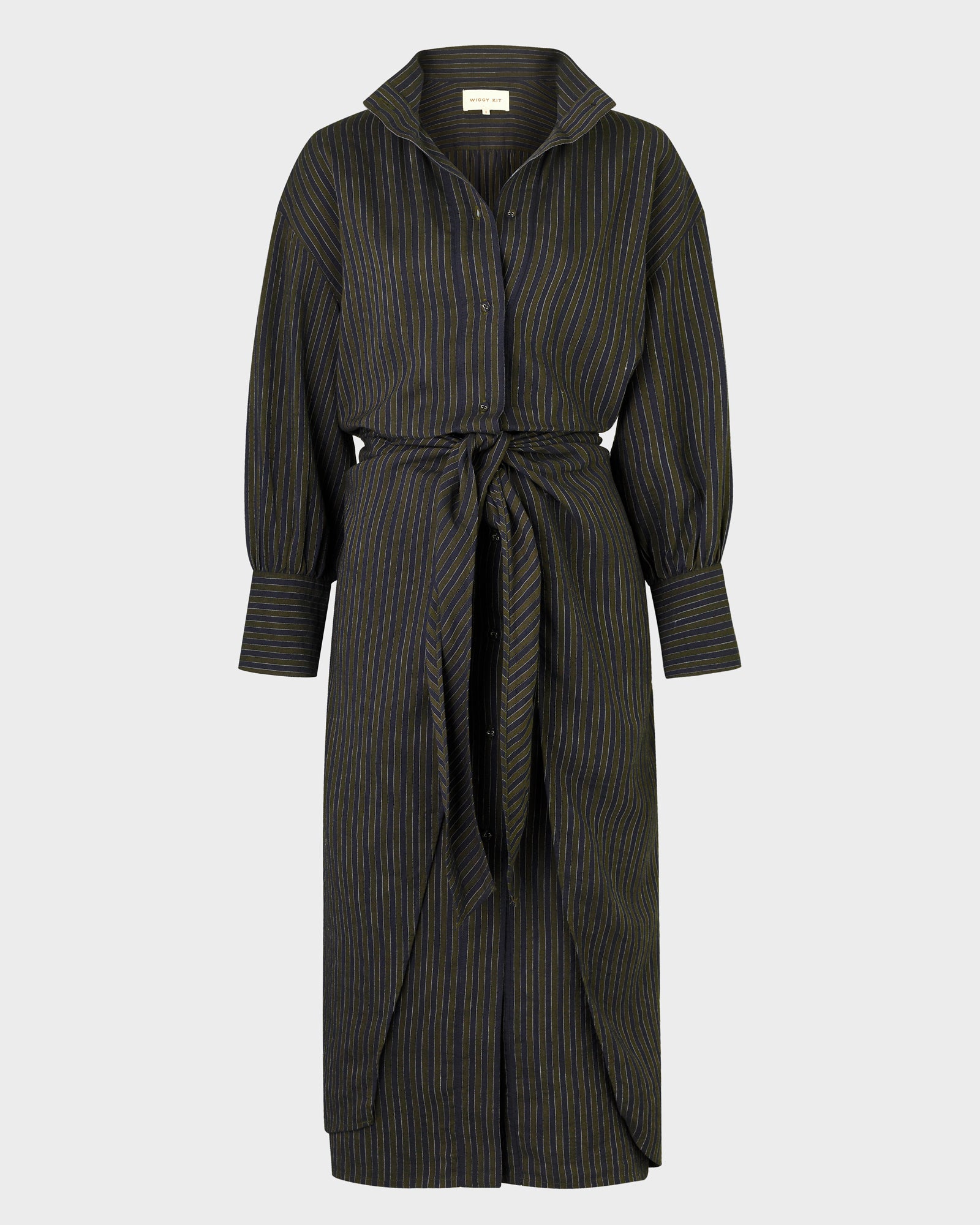 The Sarong Dress (Olive Stripe)