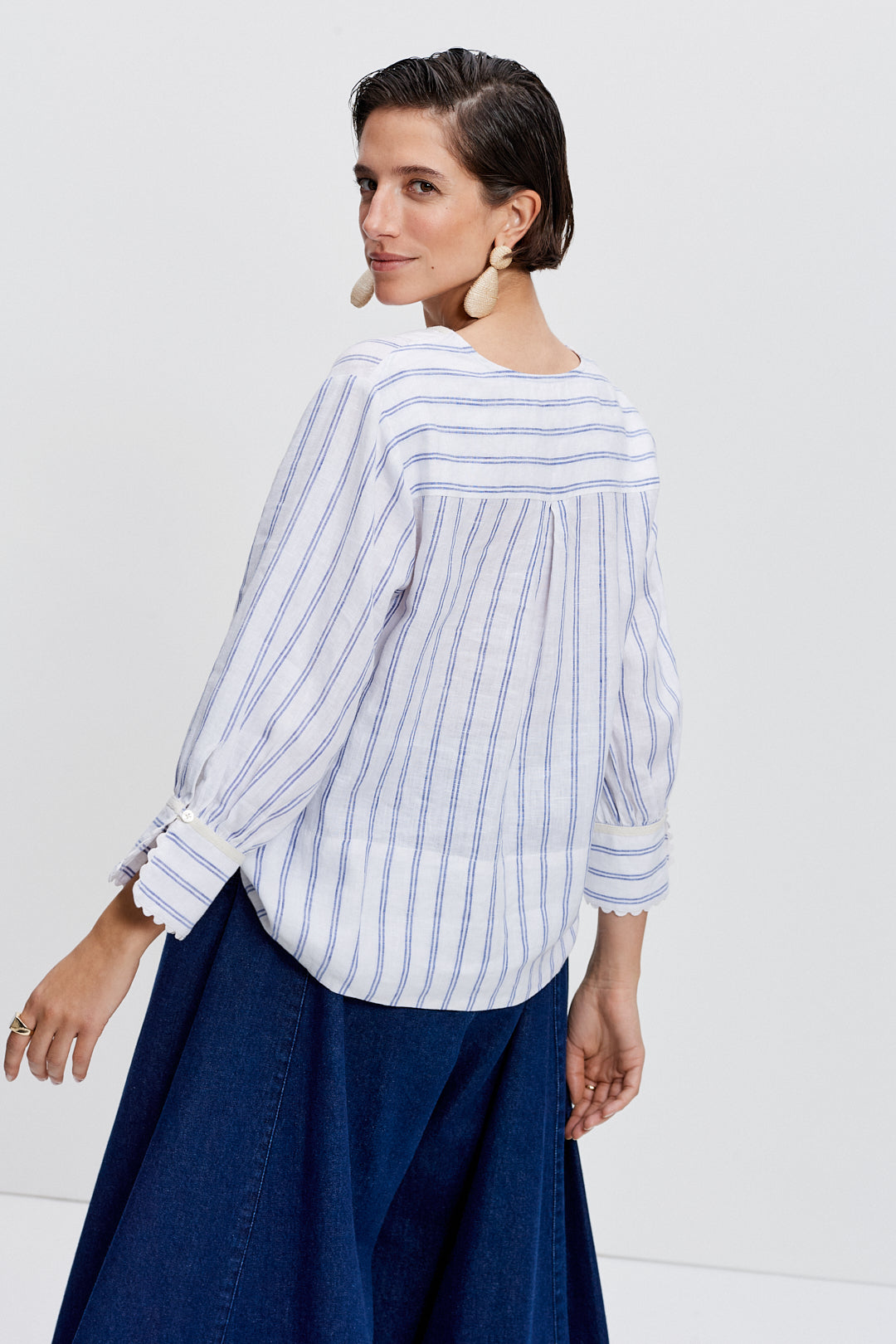 The Bib Shirt (Blue Stripe)