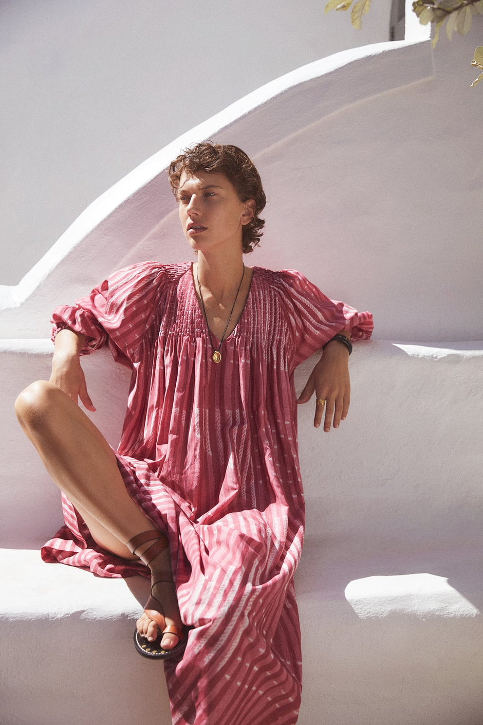 The Folklore Dress (Pink Nigella Print)