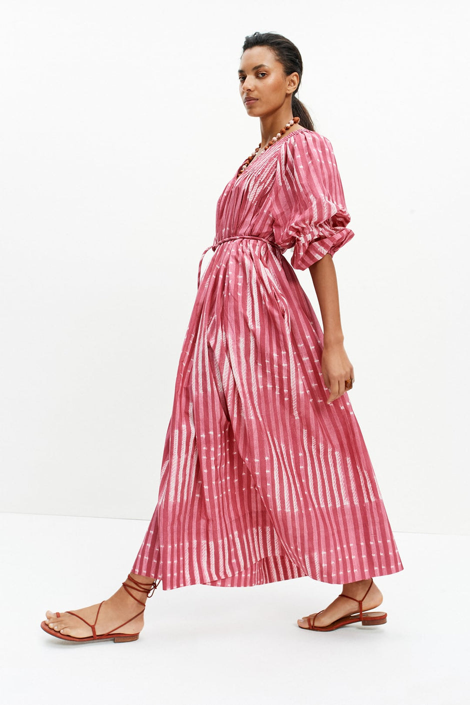 The Folklore Dress (Pink Nigella Print)