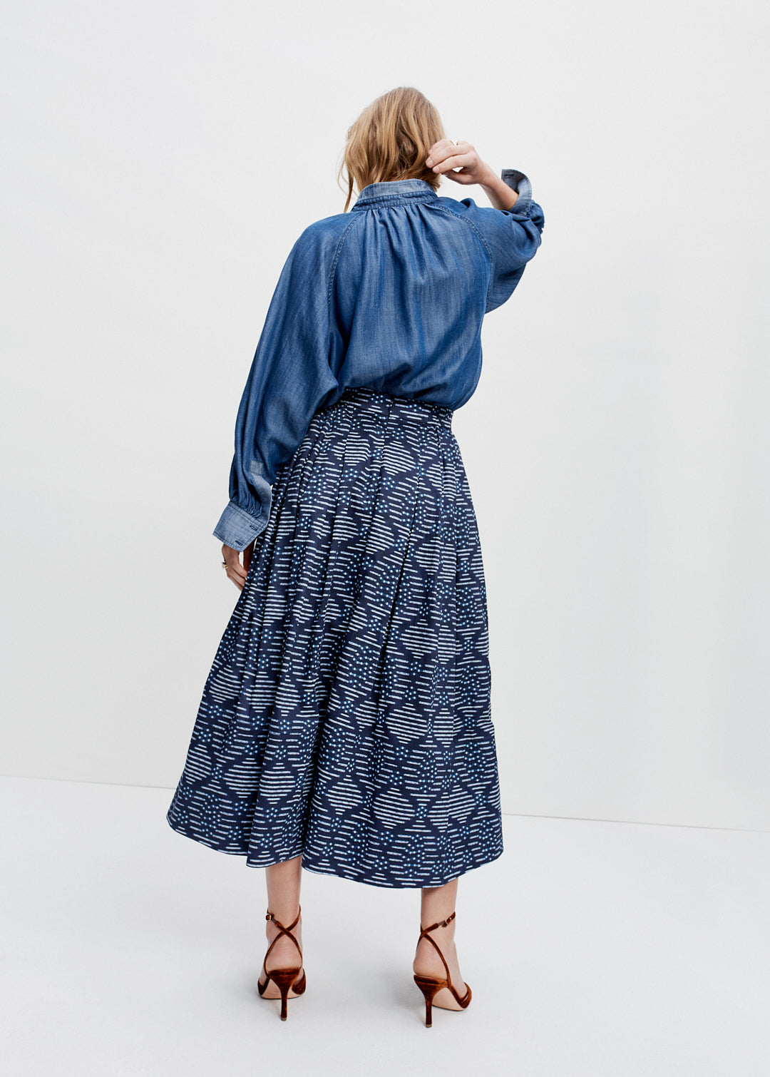 The Friday Skirt (Shibori Print)