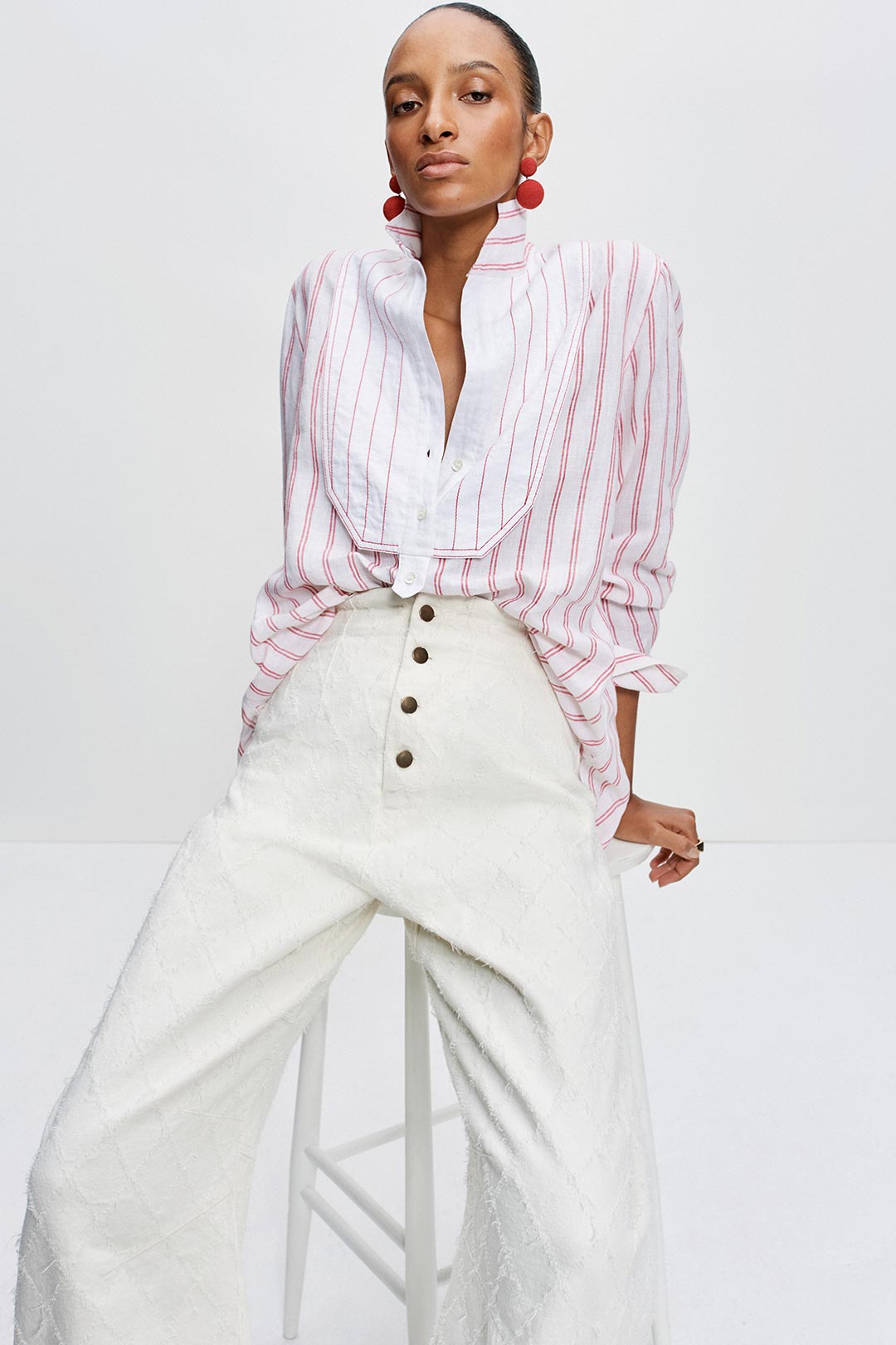 The Tab Shirt (Red Stripe)