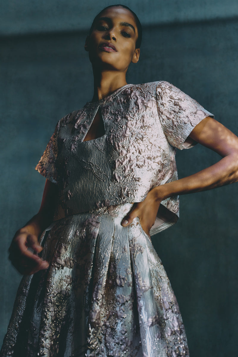 Wiggy Kit | Opera Skirt | Model Wearing 3/4 Length Skirt in Light Pink