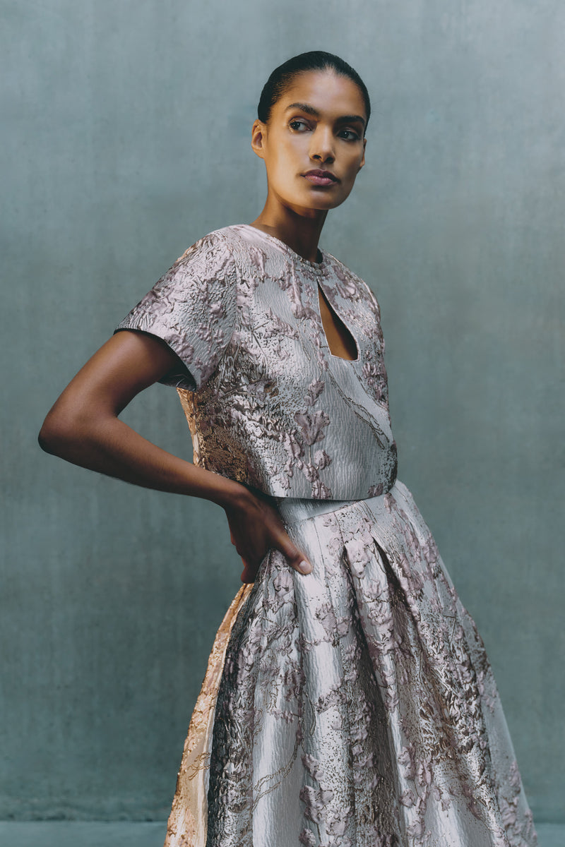 Wiggy Kit | Opera Skirt | Model Wearing 3/4 Length Skirt in Light Pink