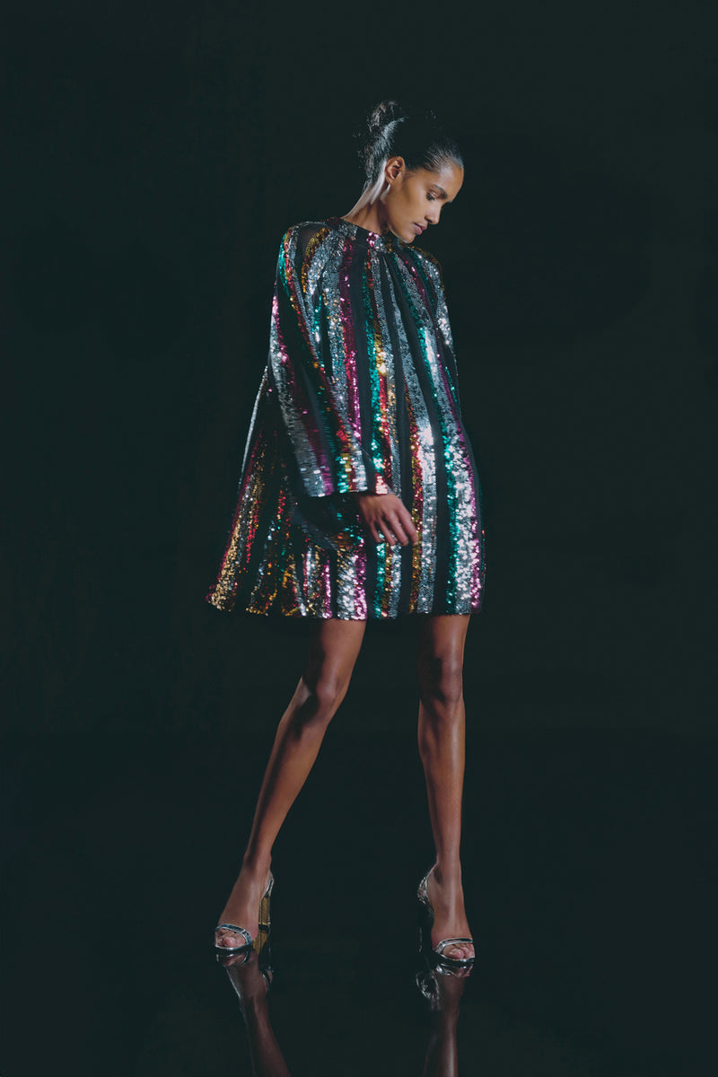 Zara rainbow sequin best sale dress