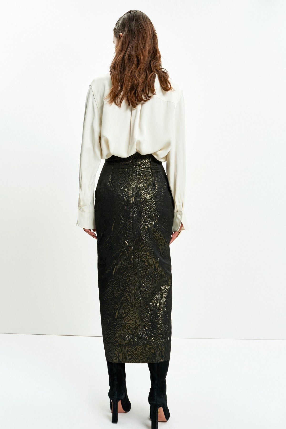 After Five Skirt (Green Moire)