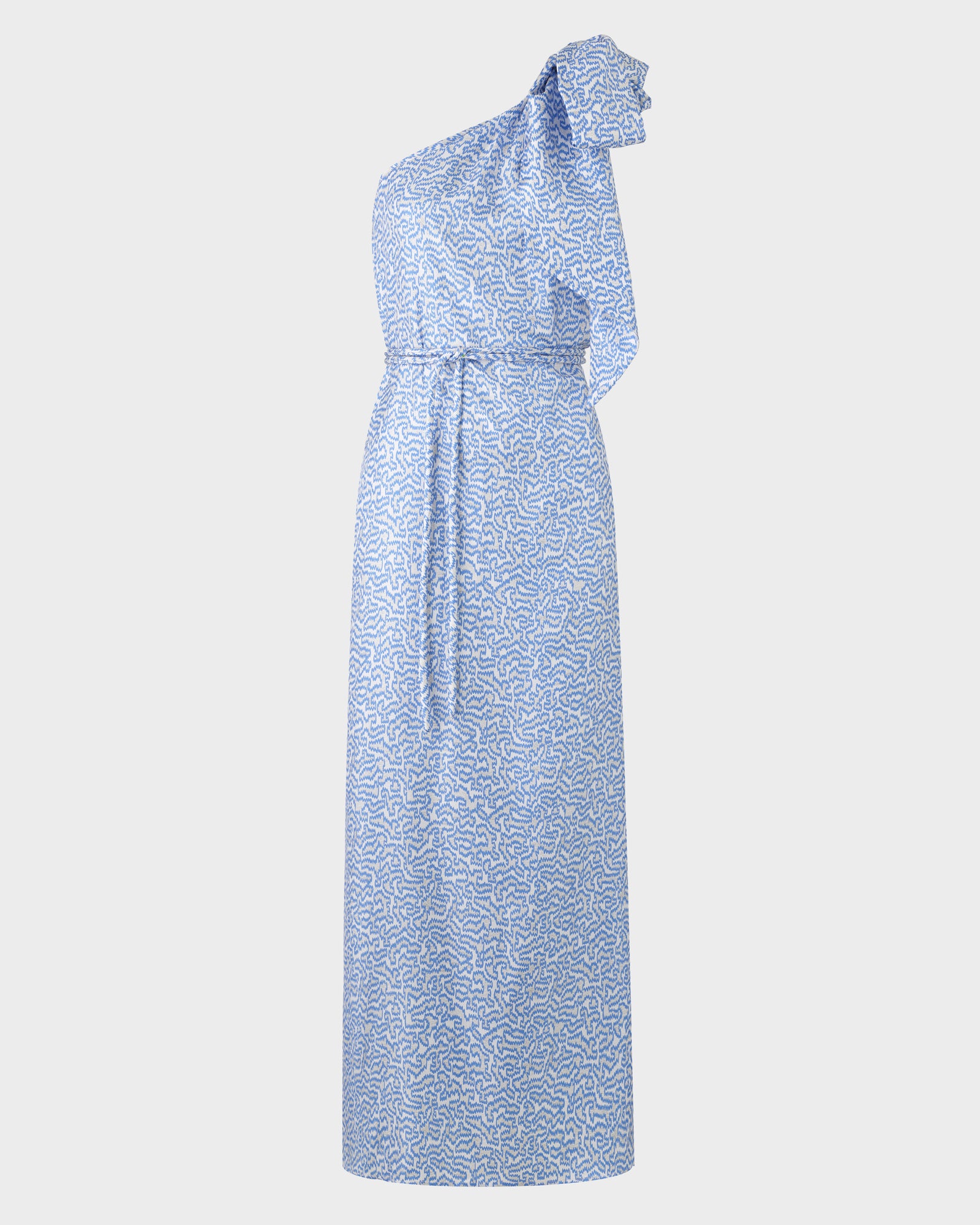 blue zig zag dress Natalie Martin Fiore Long Sleeve Maxi Dress Blue Zig Zag Print Size Ex –  Celebrity Owned