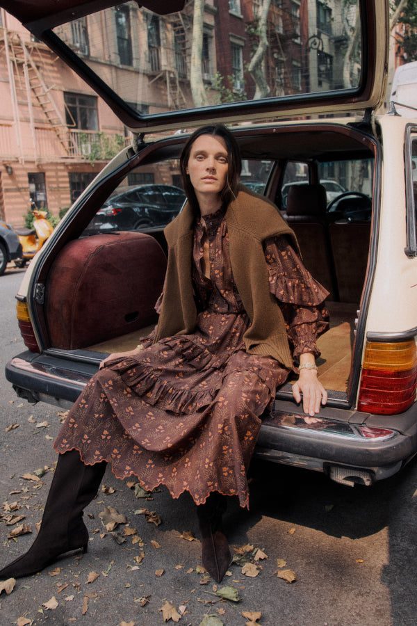 Copain Skirt (Cocoa Fern Print)
