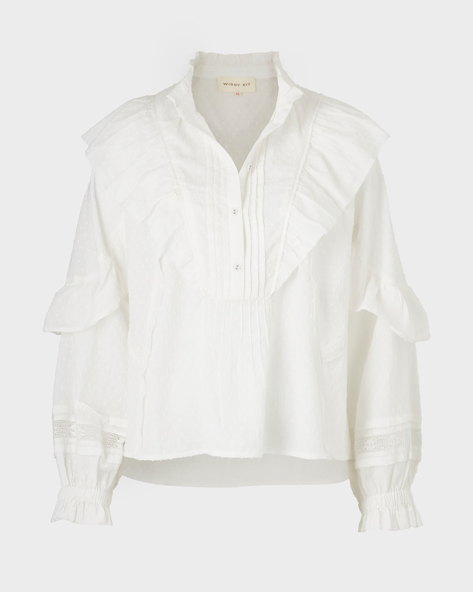 The Copain Shirt (White Swiss Dot)