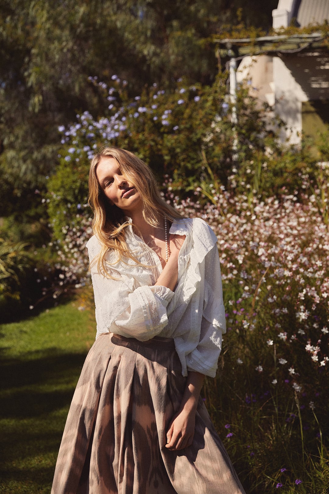 The Copain Shirt (White Swiss Dot)