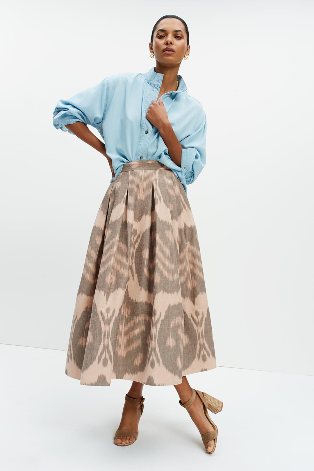 Friday Skirt (Pink Ikat)