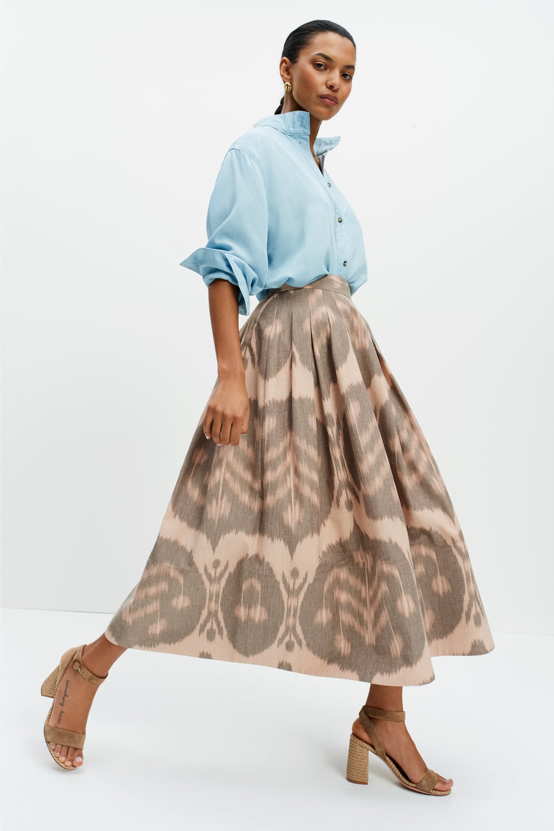 Friday Skirt (Pink Ikat)