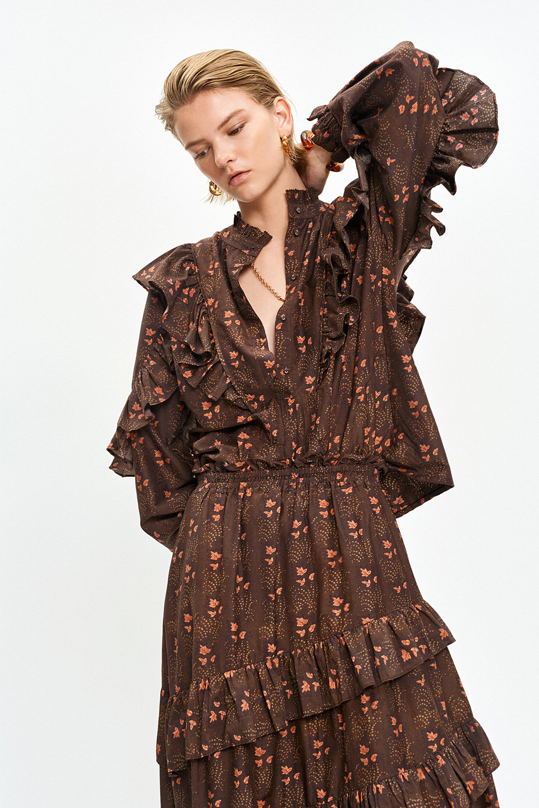 Copain Shirt (Cocoa Fern Print)