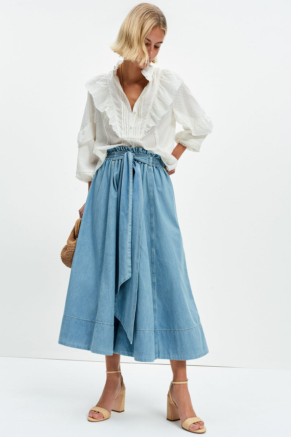 Belted Tie Skirt