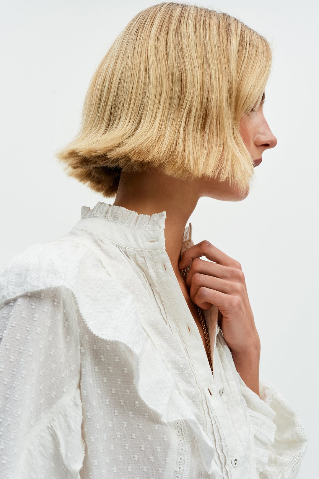 The Copain Shirt (White Swiss Dot)