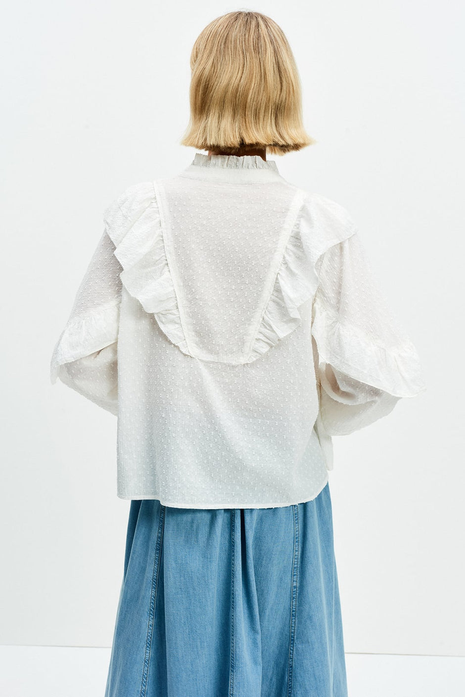 The Copain Shirt (White Swiss Dot)