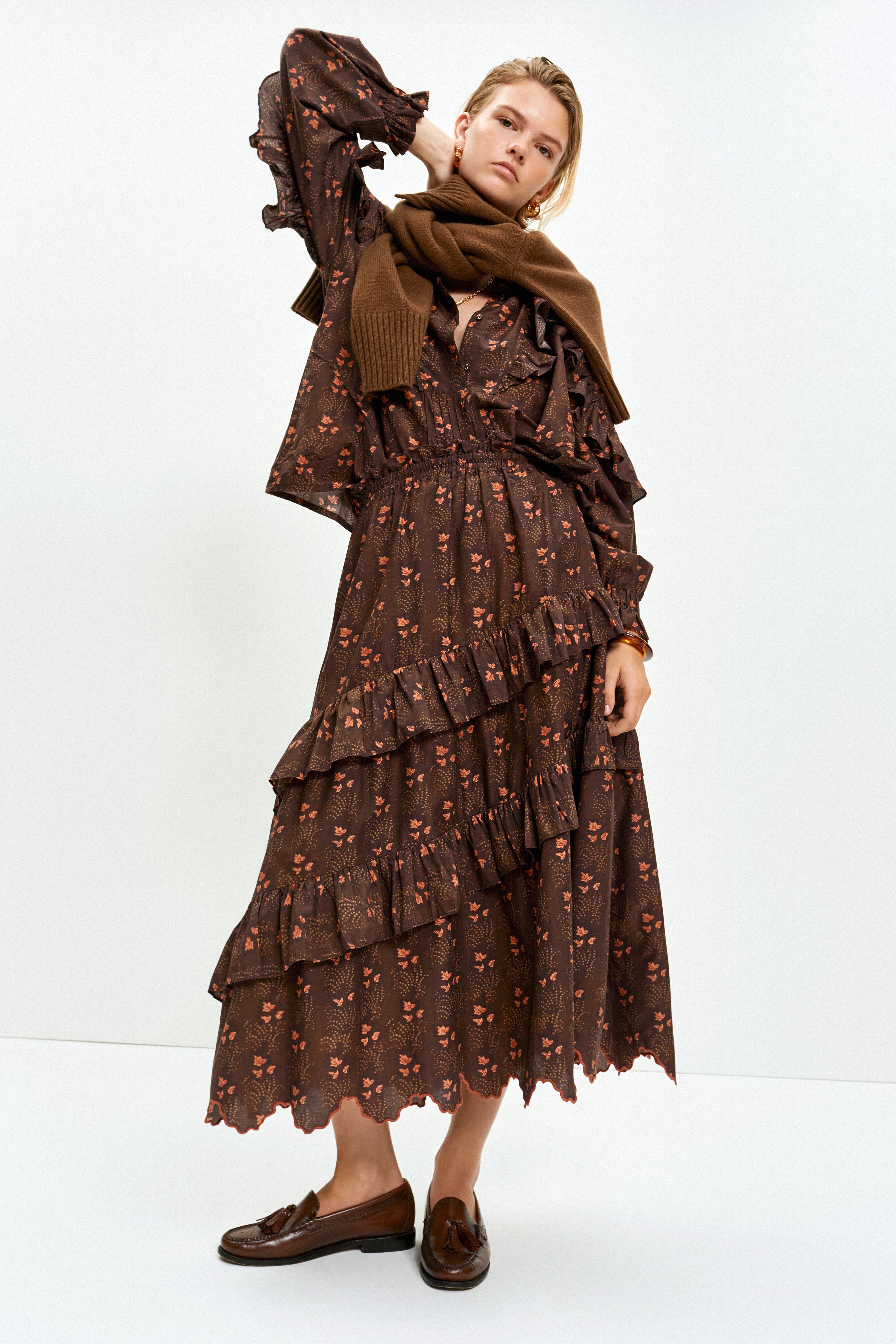 Copain Skirt (Cocoa Fern Print)