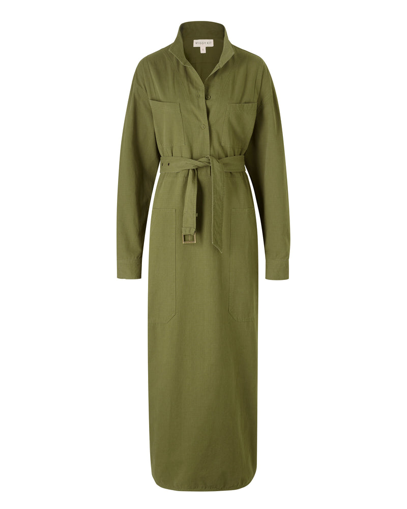 Wiggy Kit | Ripstop Surplus Dress in Green | Product Image White Background