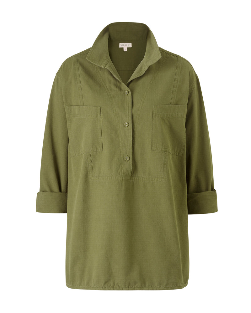 Wiggy Kit | Ripstop Surplus Shirt in Green | Product Image White Background