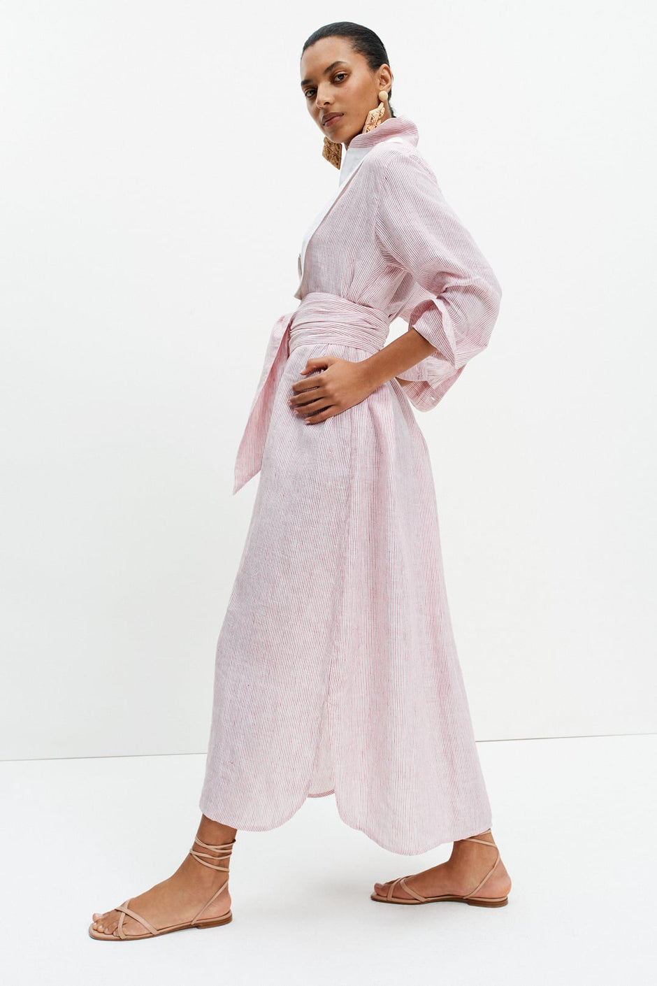 Floating Bib Dress (Red Stripe)
