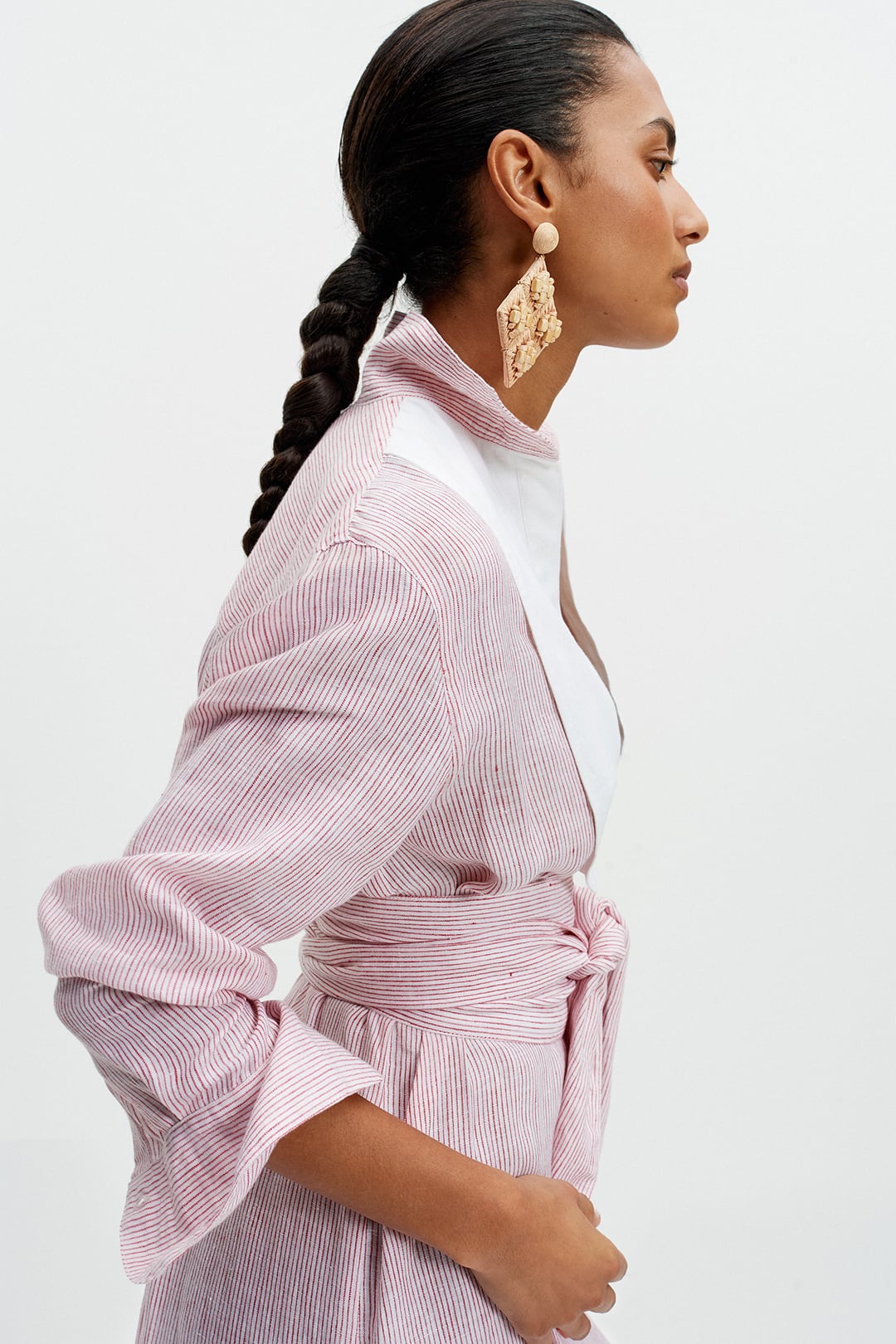 Floating Bib Dress (Red Stripe)