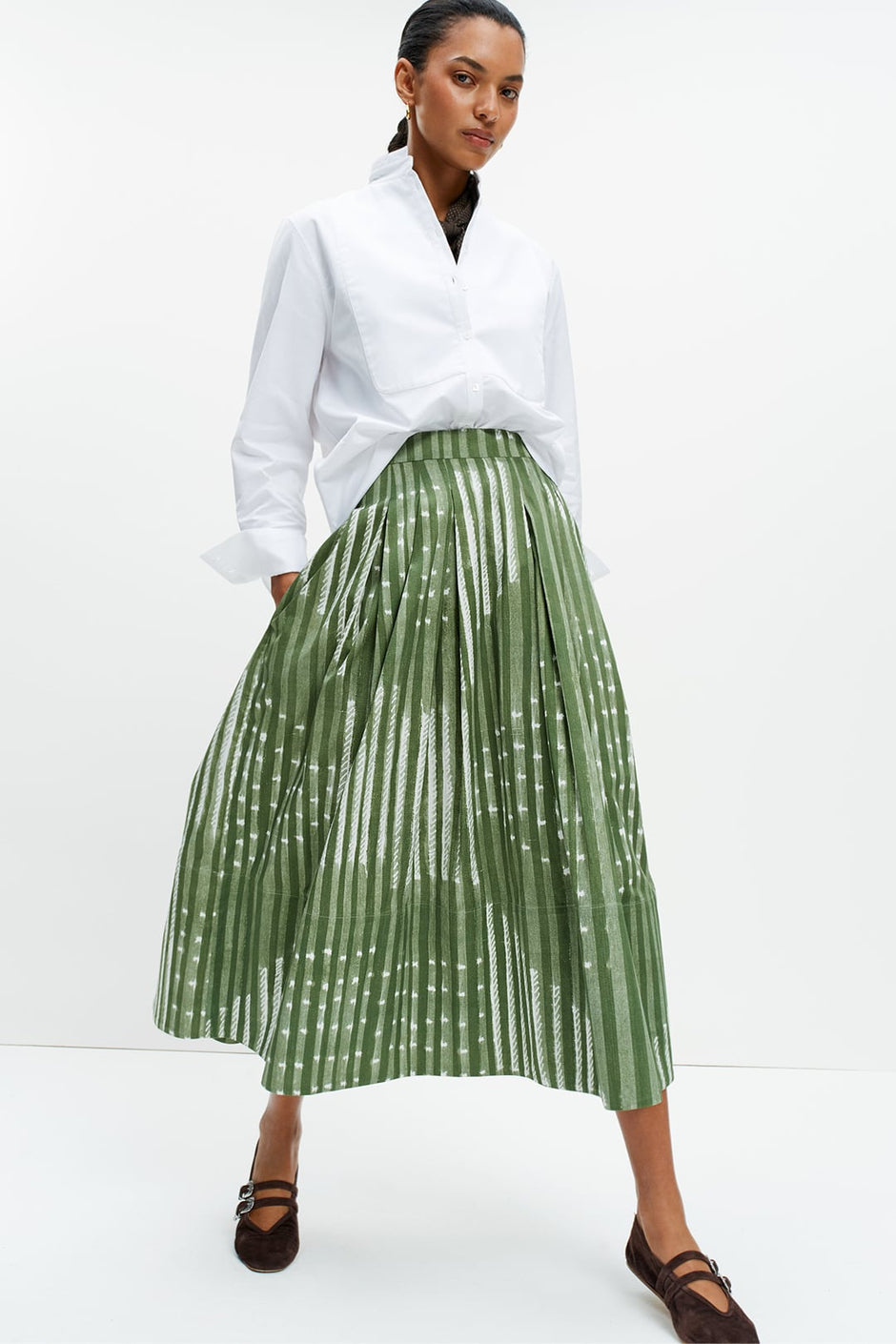 Friday Skirt (Sage Nigella Print)