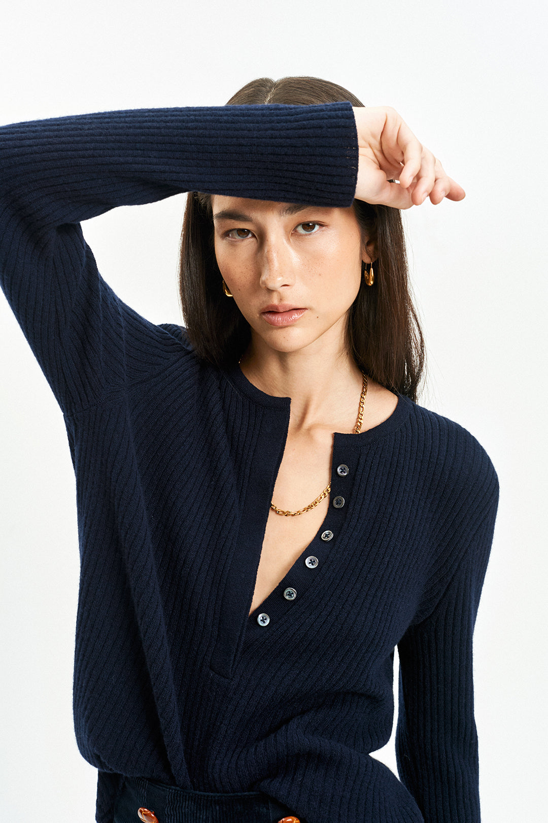 Henley Rib Sweater