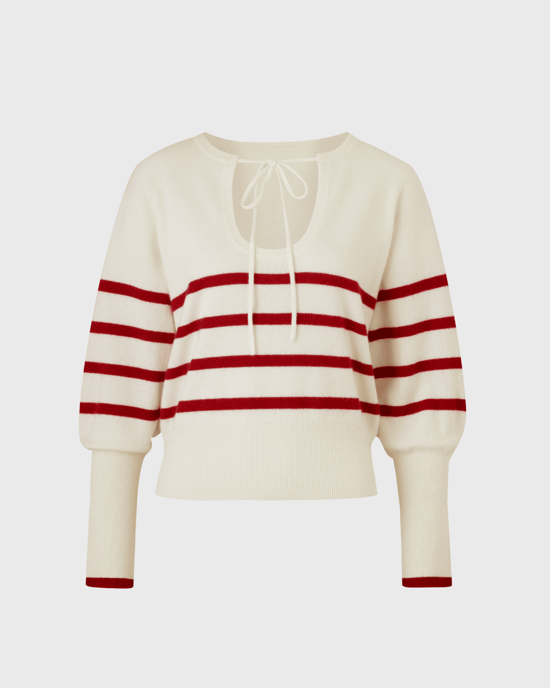 The Keyhole Sweater (Red Stripe)
